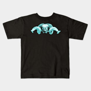 Ram Skull Turquoise Kids T-Shirt